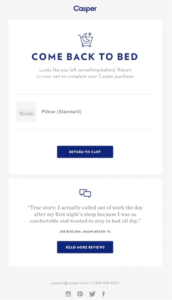 Shopify abandoned cart example
